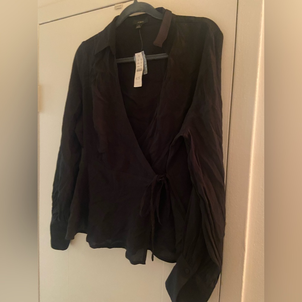 Jcrew Drapey crepe wrap top
